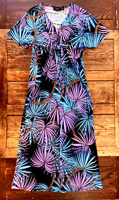 MARA HOFFMAN MAXI DRESS Y2K PURPLE BLUE GRAPHIC Boho Goddess FESTIVAL NEW! XS/S
