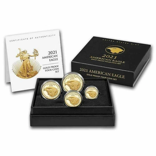 American Eagle 2021-W GOLD Proof Four-Coin Set 21EFN TYPE 2 BRAND NEW
