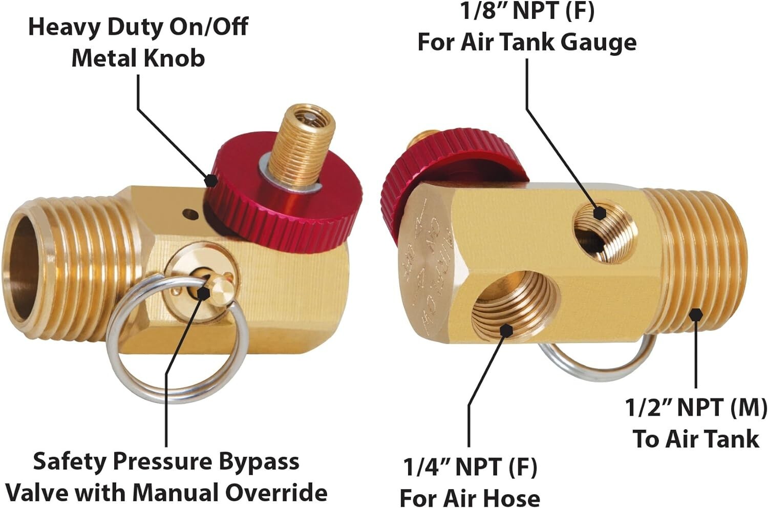 Air Tank Accessories Kit Valve Hose Tire Chuck Portable Air Tank Gauge