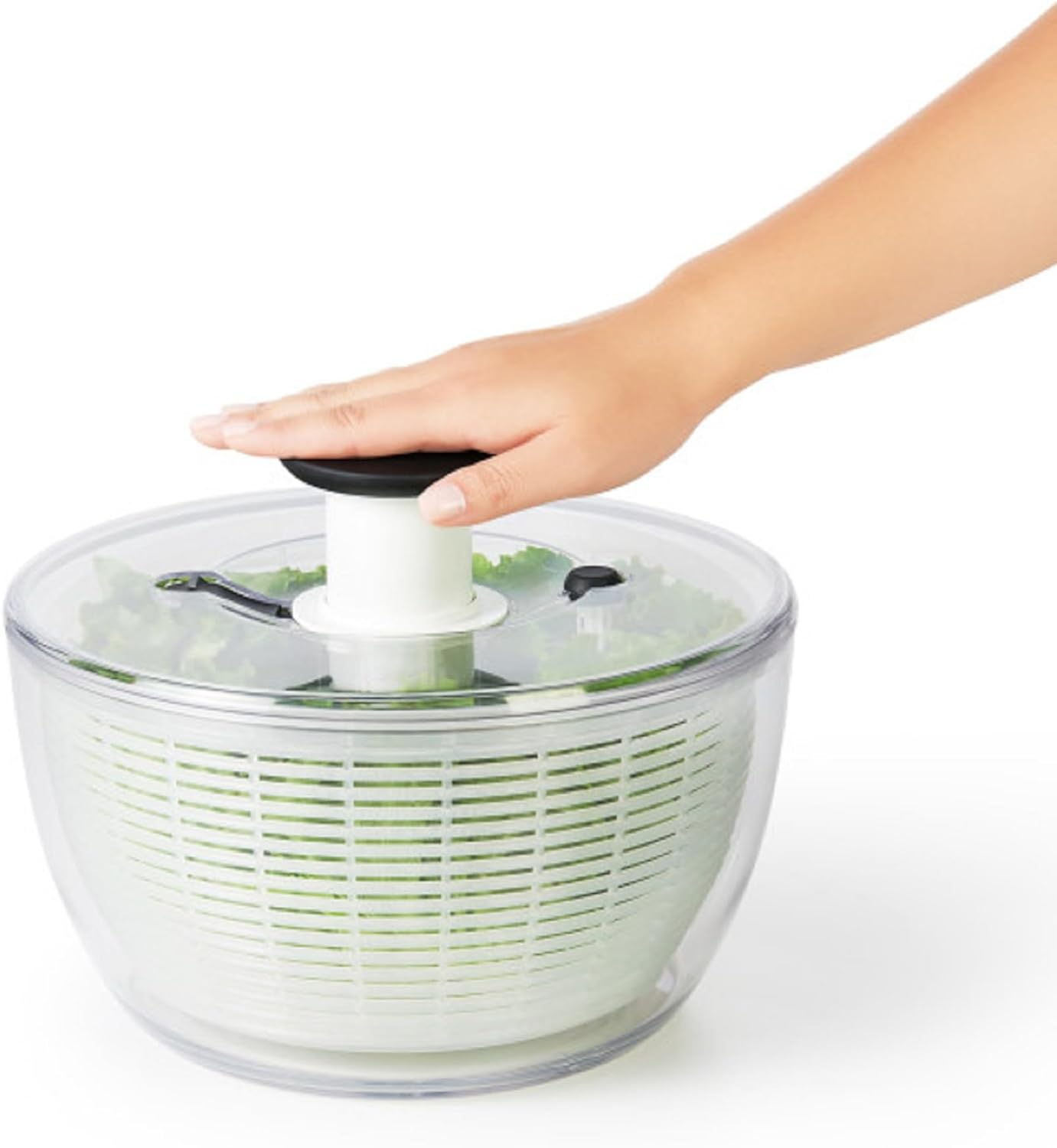 Good Grips 6.22 Qt Large White Salad Spinner for Effortless Greens Prep-image