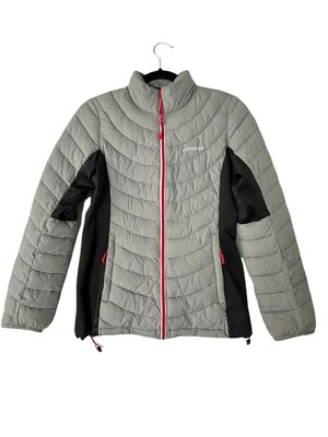 ICEPEAK Womens Puffer Jacket Full Zip Gray Black Winter Long Sleeve Size 6