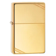 Zippo Windproof Lighter High Polish Brass Vintage with Slashes (270)
