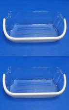 2 x 241808205 for Frigidaire / Electrolux Refrigerator Door Bin Clear / White