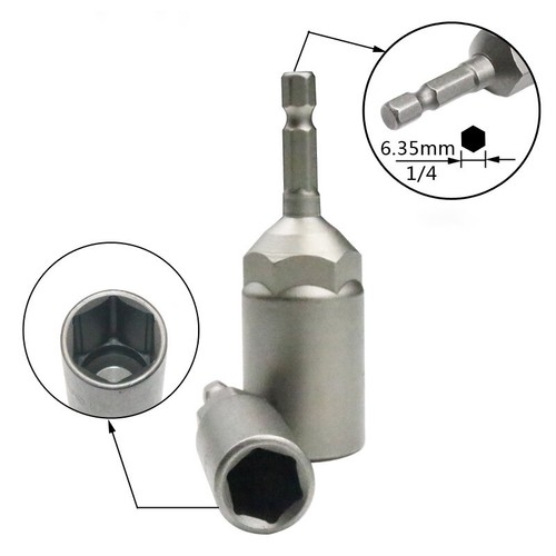 6mm - 19mm Tool Steel Deepening Nut Driver Bit Hex Non-Magnetic Socket Long 80mm - Picture 2 of 23