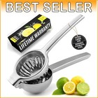 Stainless Steel Lemon Press with Built-In Strainer - Easy to Store Juicer