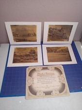 Bank of Stockton 100 Years of Progress 1867-1967, Gold gilded photos 4 Pcs