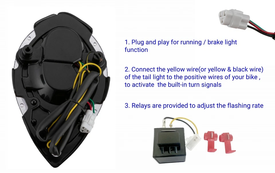 Para Yamaha XV1700 Road Star Silverado S; Lanterna traseira de freio LED + sinais - Imagem 3 de 4