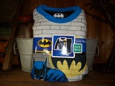 BATMAN BOYS 2 PIECE SLEEPWEAR SET SIZE 10-12 PAJAMAS LONG SLEEVE FLANNEL NEW FUN