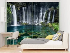 3D Spectacular Waterfall ZHUA4231 Photo Curtain Window Blockout Fabric Amy 2023