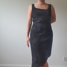 Black Joseph Ribkoff evening dress   Size 10 asymmetrical hem line
