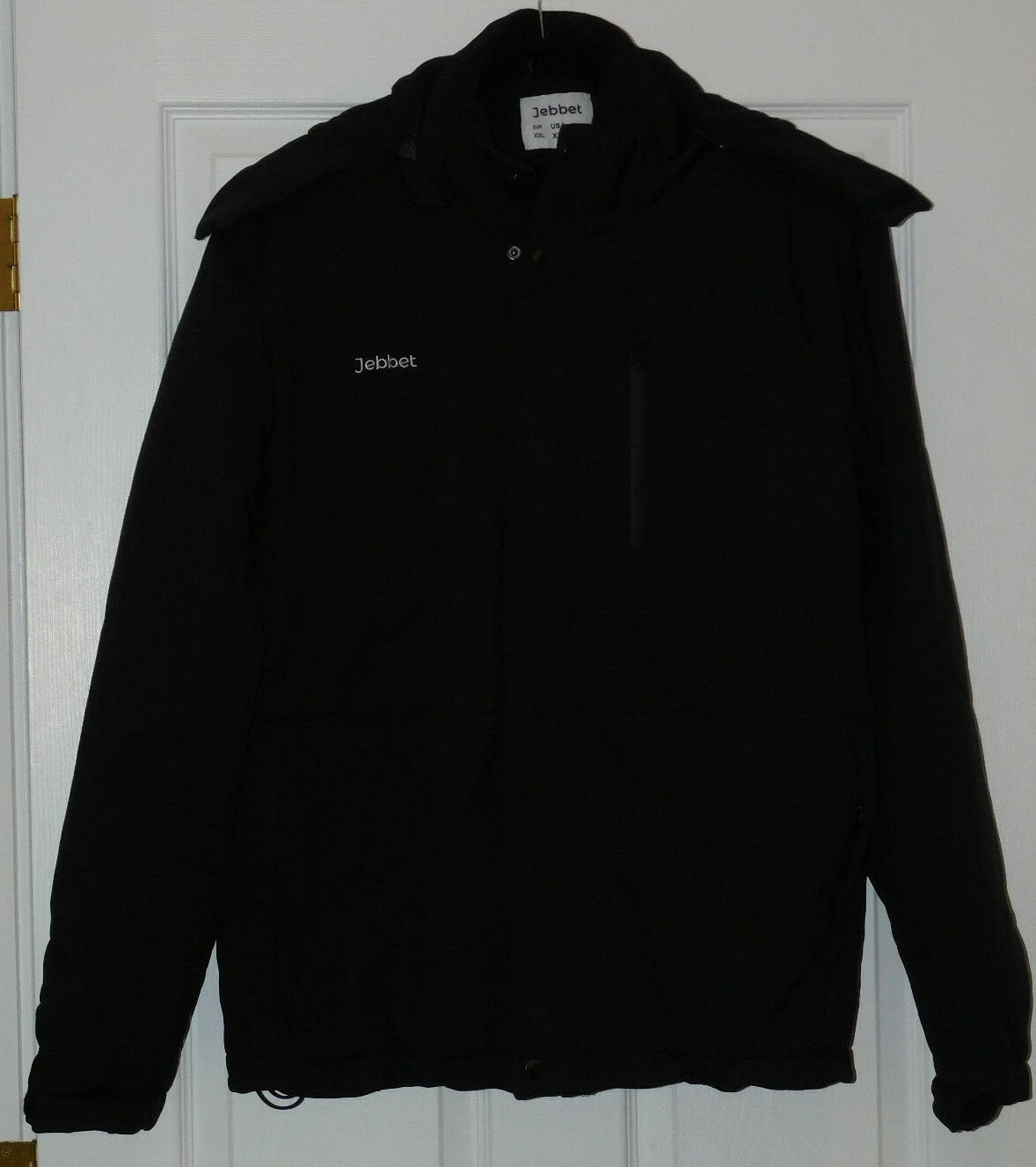 Jebbet Heated Jacket Coat, 3 Zones, USB, Winter, Detachable Hood, Black, Mens XL
