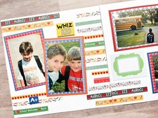 School Scrapbook Layouts, Premade Back To School Pages, School Layouts