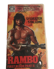 RAMBO FIRST BLOOD PART II VHS Sylvester Stallone Hard Case Thorn EMI HBO Video