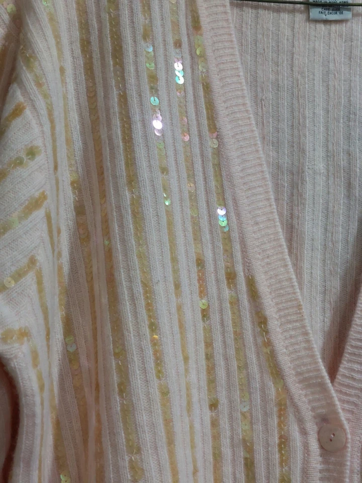 Кардиган Evan Picone свитер с блестками шерсть ангора и ягнята большой размер 56 X 30 - Изображение 4 из 4