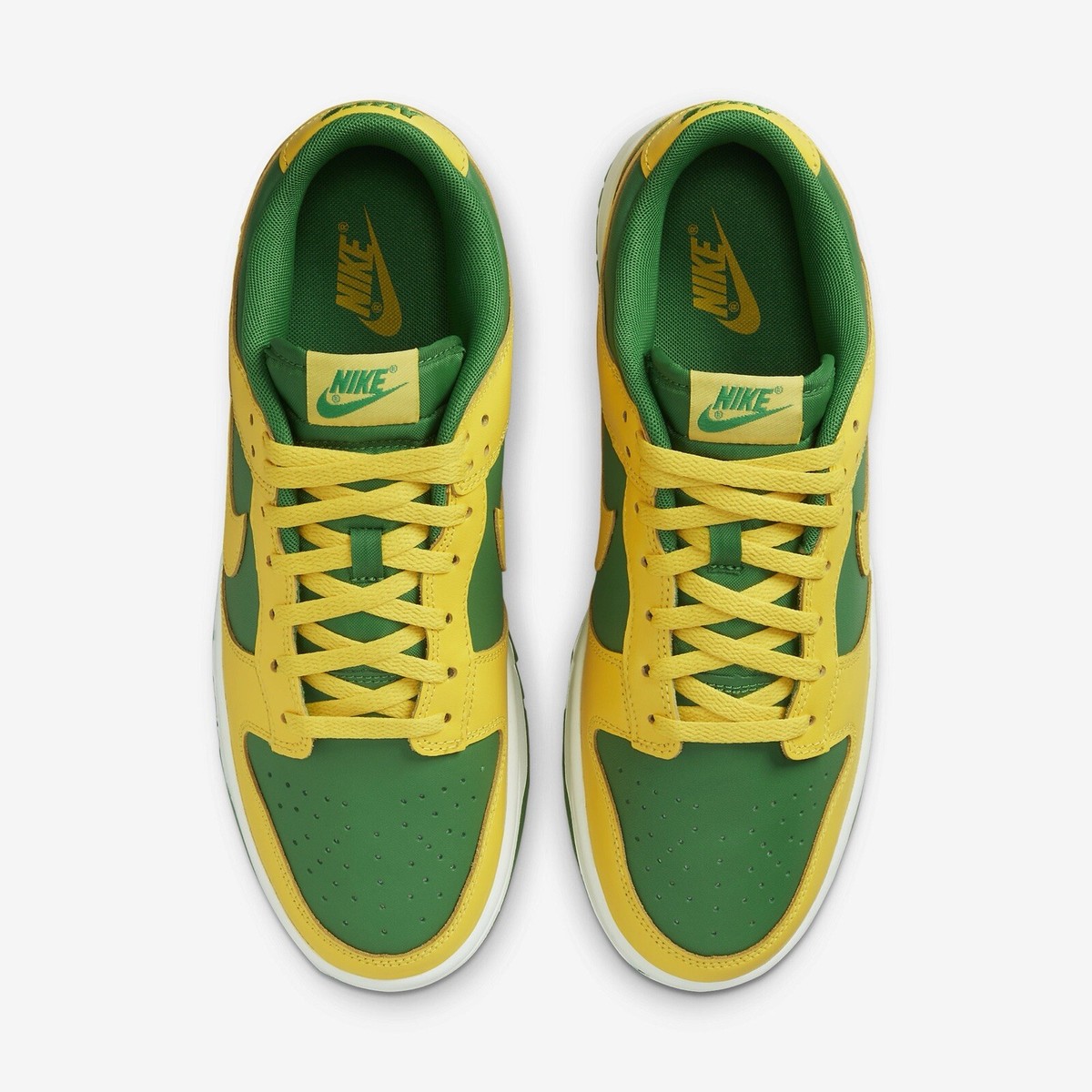 Nike Dunk Low Reverse Brazil  Shoes Men Size 9.5 DV0833 300 Yellow Green Nike DUNK LOW RETRO  main image 4