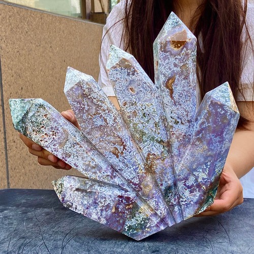 10.31LB Natural water grass agate column with multiple pointed quartz crystal - 第 12/15 張圖片