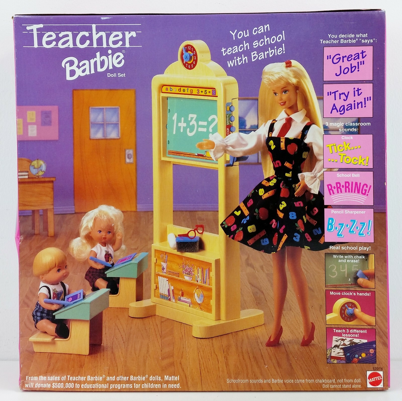 1995 Recalled Teacher Barbie Doll & Kids Set Mattel No. 13914 NRFB 3