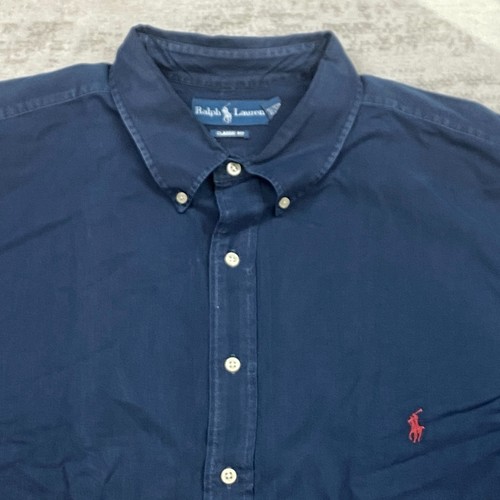 Polo Ralph Lauren Oxford Shirt 3XLT 3XL XXXL 3X Tall Blue Pony Outdoors Casual - Picture 3 of 10