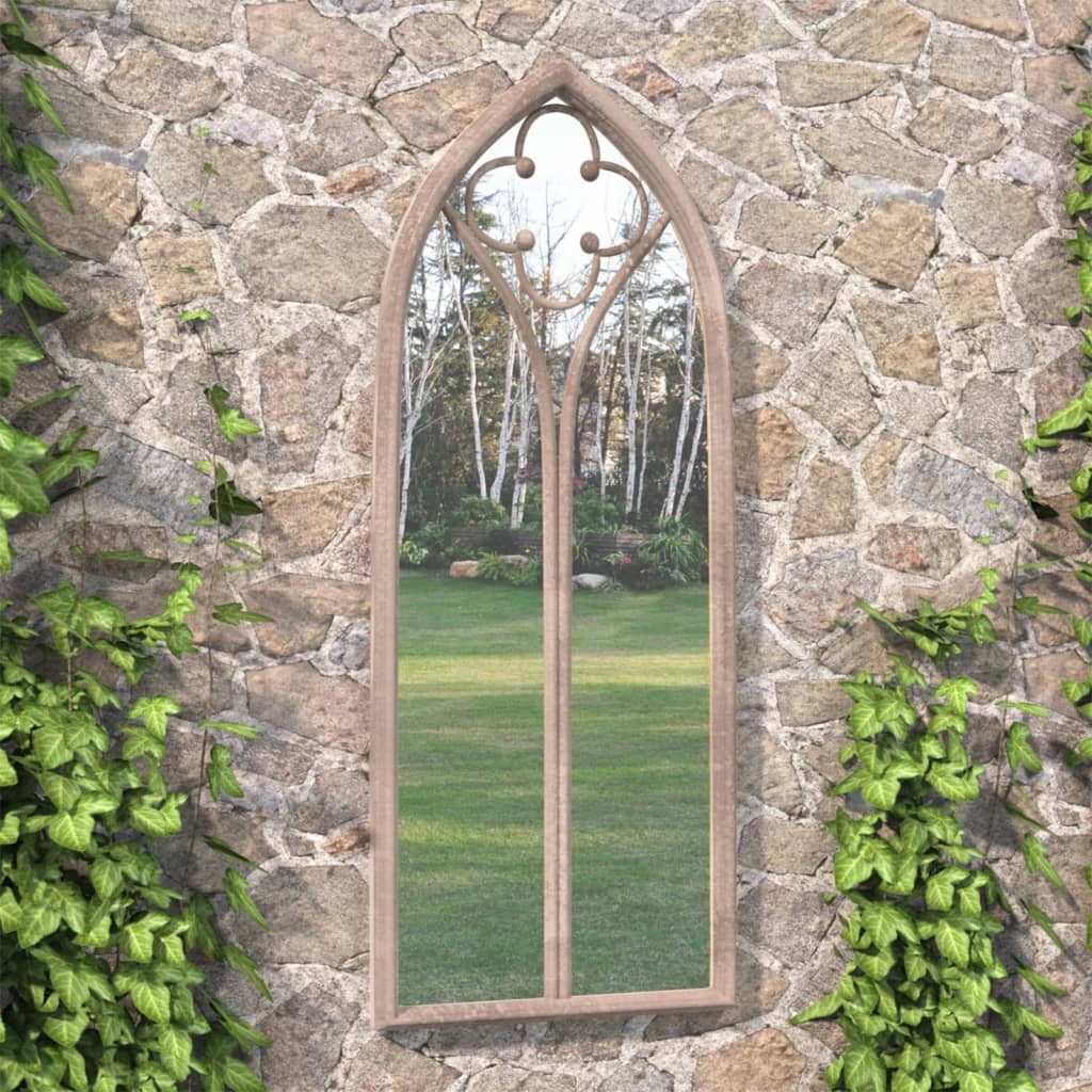 Specchio da Giardino Sabbia 70x30 cm in Ferro Esterno - Design Anticato
