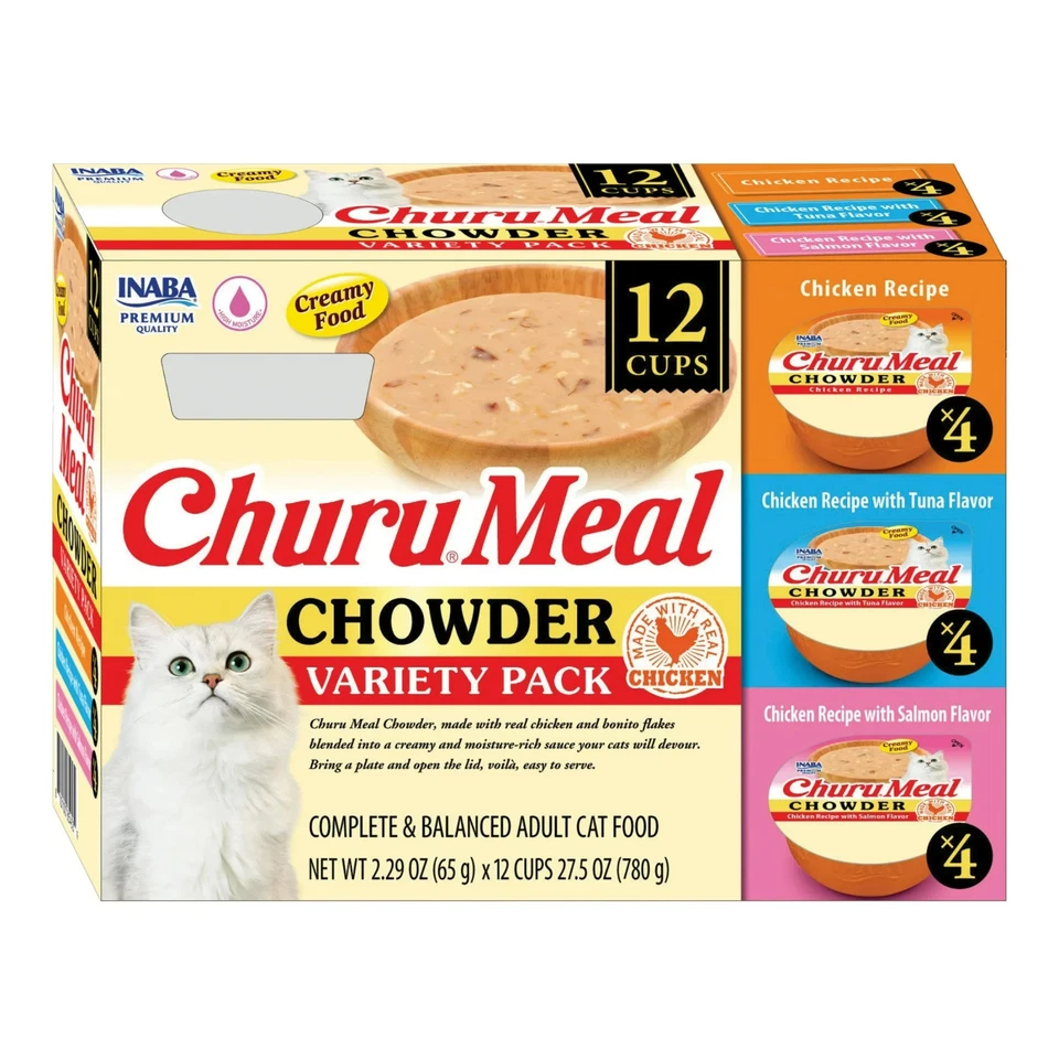 INABA Churu Meal Chowder Adult Wet Cat Food, 2.29 oz cup,12-count, Chicken 2Pack - Image 3 of 4