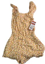 Cat And Jack Girls Sz Xs Yellow Ditsy Floral Romper NWT 11A53