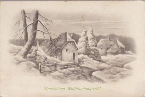 1 schöne alte Karte: Weihnachten, gelaufen: 1924