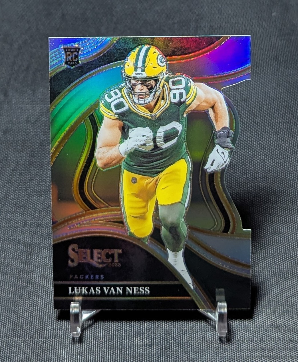Lukas Van Ness Silver Prizm Die Cut Club Level Rookie RC 2023 Select 239 Packers