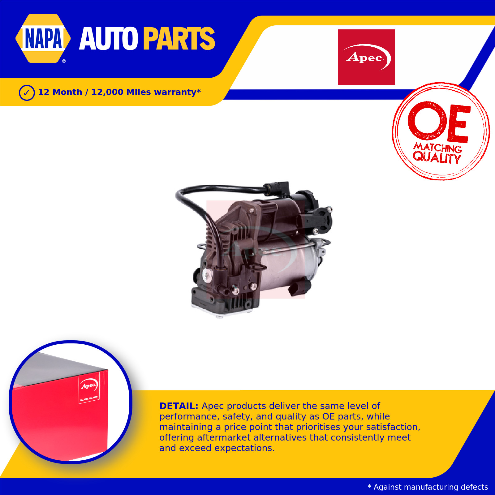 Air Suspension Compressor fits MERCEDES S560 222 3.0 18 to 20 Apec Quality New