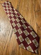 Vintage EUC Mark Shale Geometric Silk Tie Necktie Made In Italy