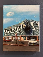 Mid Century Modern Style Stardust Casino Built 1958 Vegas New Painting by Ehle