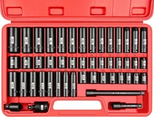 48 Pcs 3/8” Drive Impact Socket Set (5/16 inch to 3/4 and One Size 