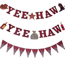 3 Pieces Wild West Party Decoration Cowboy Party Decorations Yee Haw Banner Band