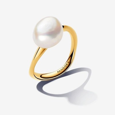 BRAND NEW Pandora Baroque Treated Freshwater Cultured Pearl Ring 163293C01-48