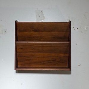 Mid-Century Modern Walnut Wall-Mounted Document Organizer