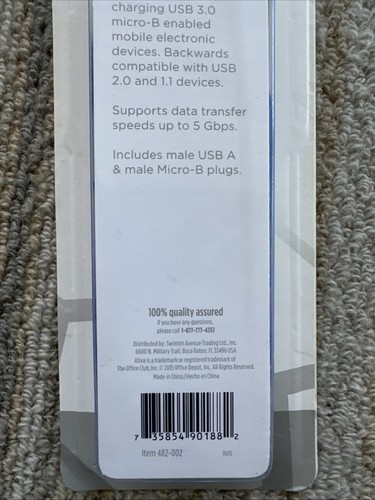 ATIVA Micro USB-A to MICRO-B USB 3.0 6 FT CABLE - Item # 482-002 - Picture 6 of 6