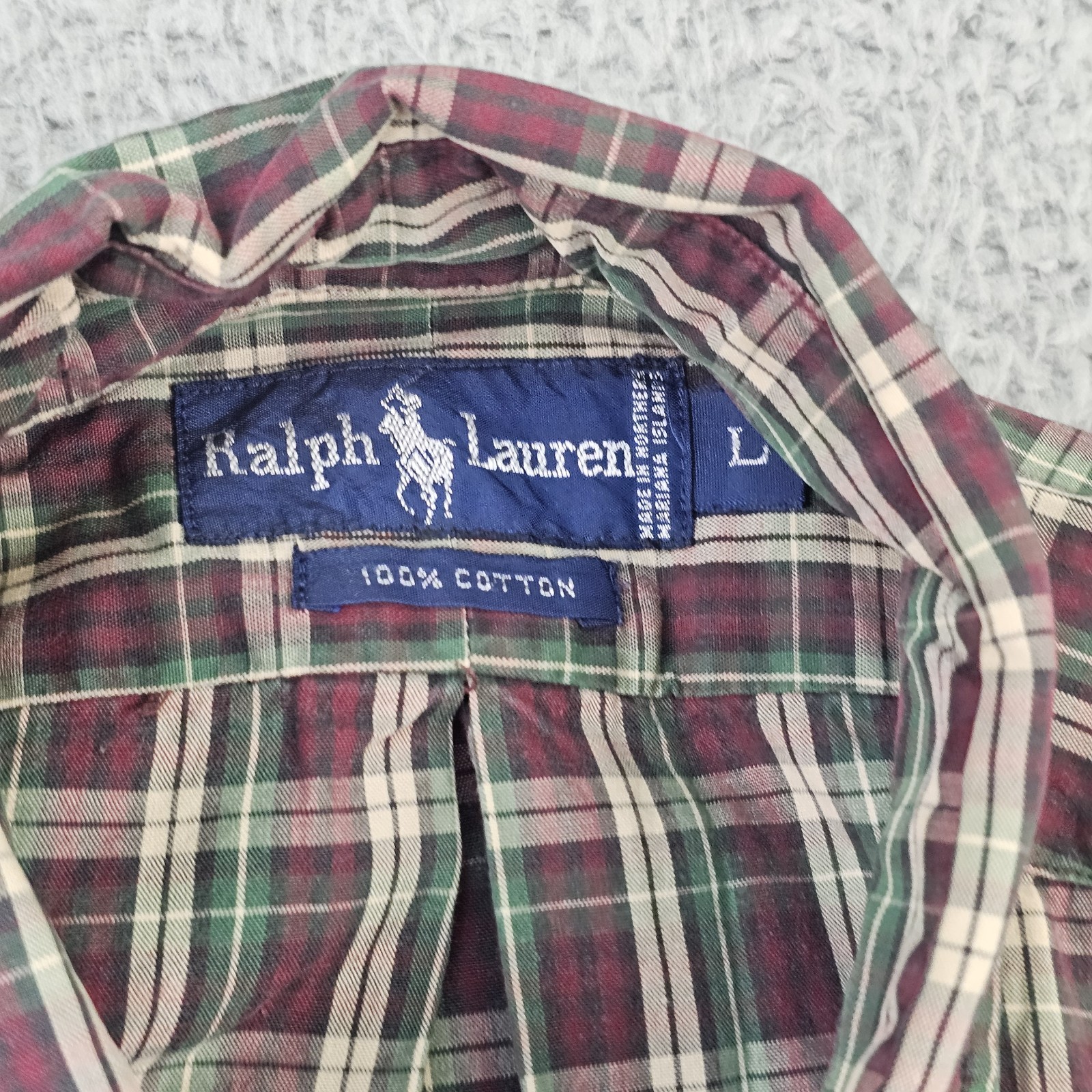 Camicia vintage Ralph Lauren uomo grande multicolore a quadri bottoni manica lunga pony