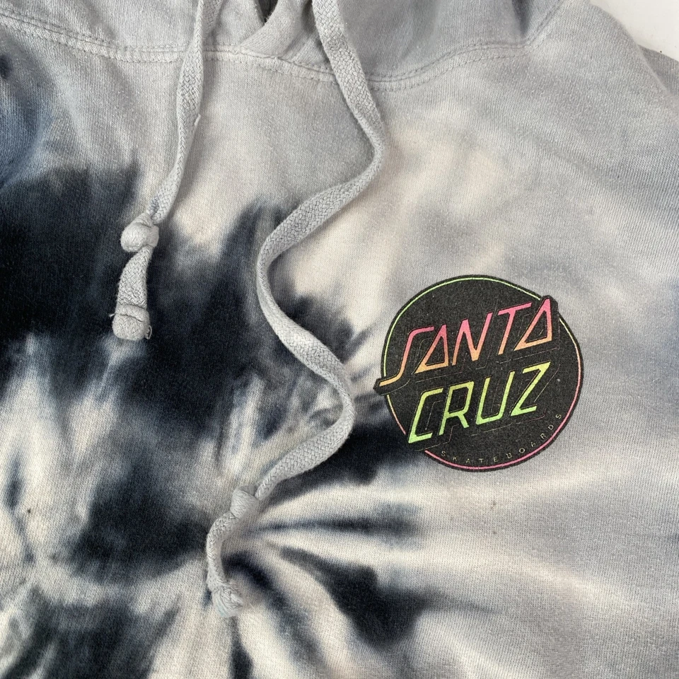 SANTA CRUZ скейтборды галстук краситель графический логотип толстовка с капюшоном Sz L - Изображение 3 из 4