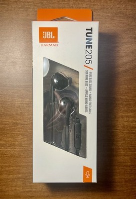 JBL TUNE205 Wired In-Ear Bud NEW Headphones with One Button Remote/Mic -Black