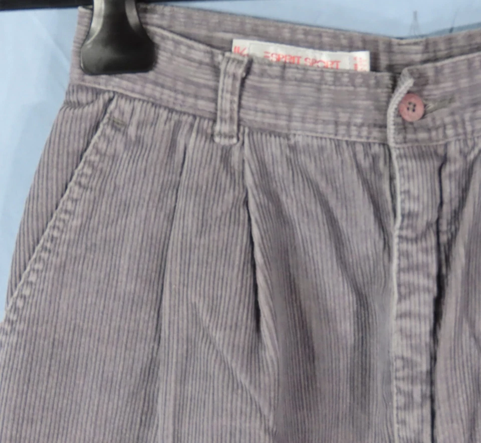 PANTALONES DE PANA GRIS ESPRIT DE COLECCIÓN Plisados holgados holgados PIERNA CÓNICA (11/12) 25x26,5 Foto 3 de 4