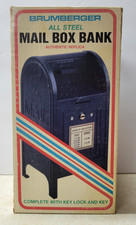 VTG Brumberger US Mail Metal Post Office Mailbox Piggy Bank USPS NO key 9" w/Box