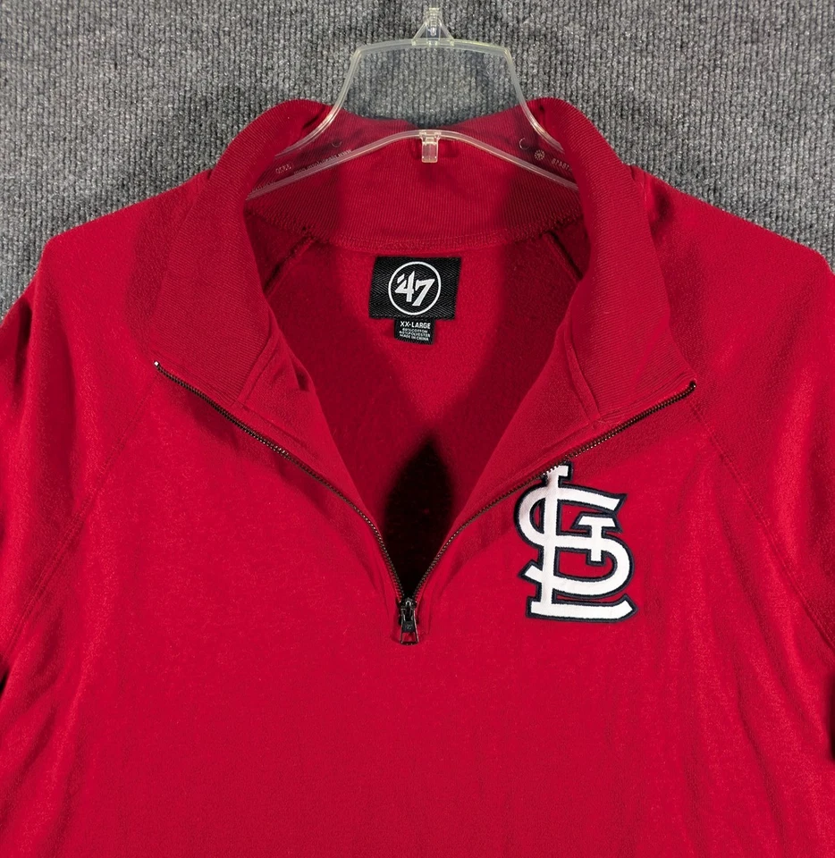 '47 Brand St. Louis Cardinals Red 1/4 Zip Pullover Womens Sweatshirt - Size XXL - Image 2 of 4