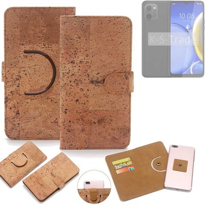 Schutz-Hülle für HTC Wildfire E Plus Wallet-Case aus Kork Schutzhülle Tasche