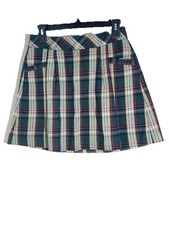 VTG Y2K 07 Old Navy Green Plaid Pleated Mini Skirt Sz 1 Academia Schoolgirl