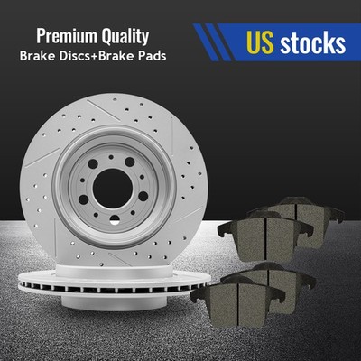 Rear Disc Rotors Ceramic Brake Pads for 2003 - 2014 Volvo XC90 2.5L 3.2L 4.4L
