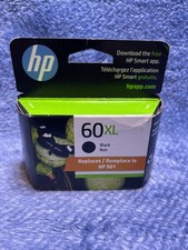 March 2025 HP 60XL Black Ink Cartridge CC641WN Genuine OEM Sealed Box