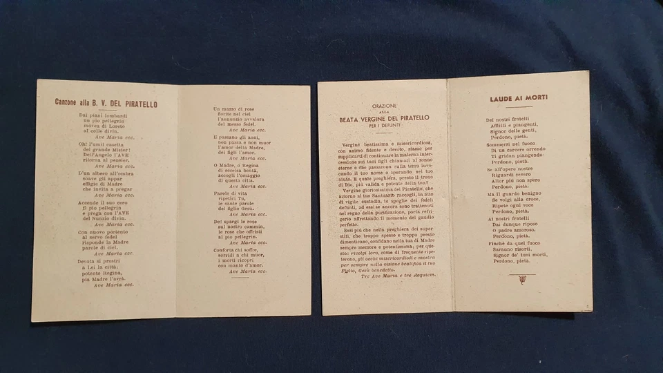 LOTTO DI 2 SANTINI DIVERSI BEATA VERGINE DEL PIRATELLO IMOLA  BOLOGNA - Imagen 2 de 3