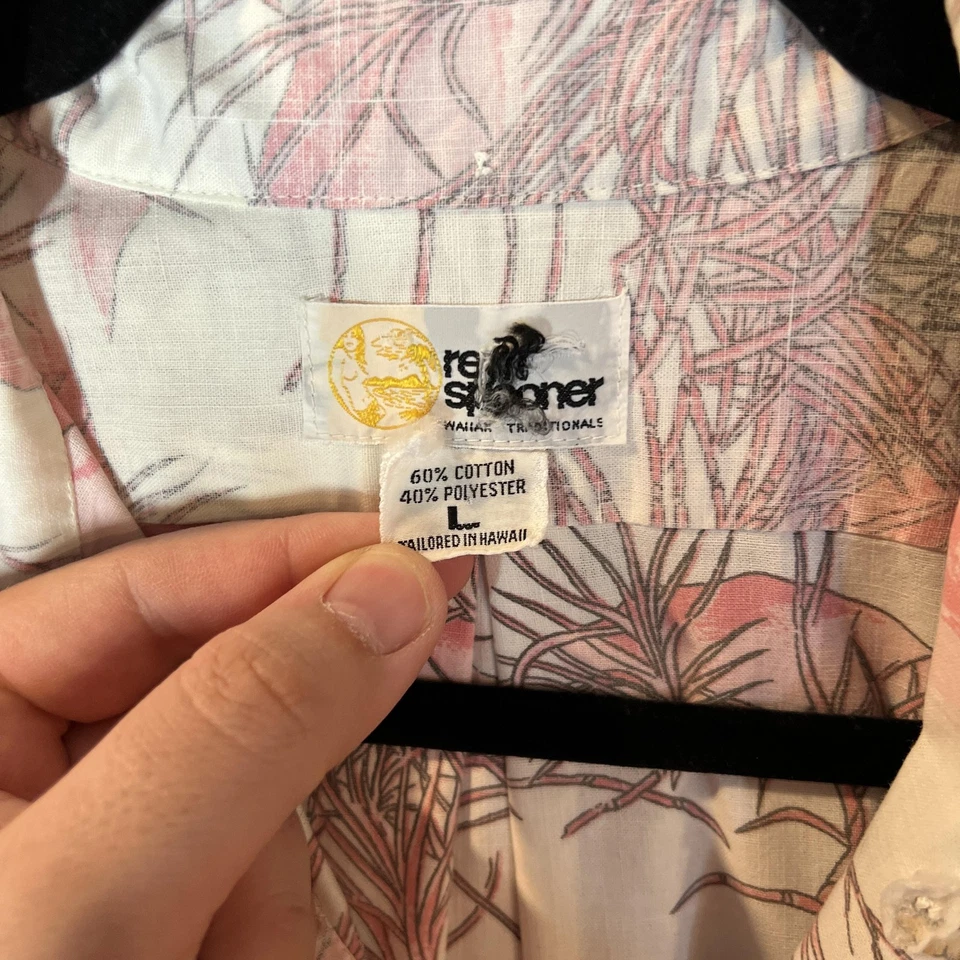 Vintage Reyn Spooner Shirt Mens Large Hawaiian Aloha Reverse Print Made USA 90s - Image 2 of 4