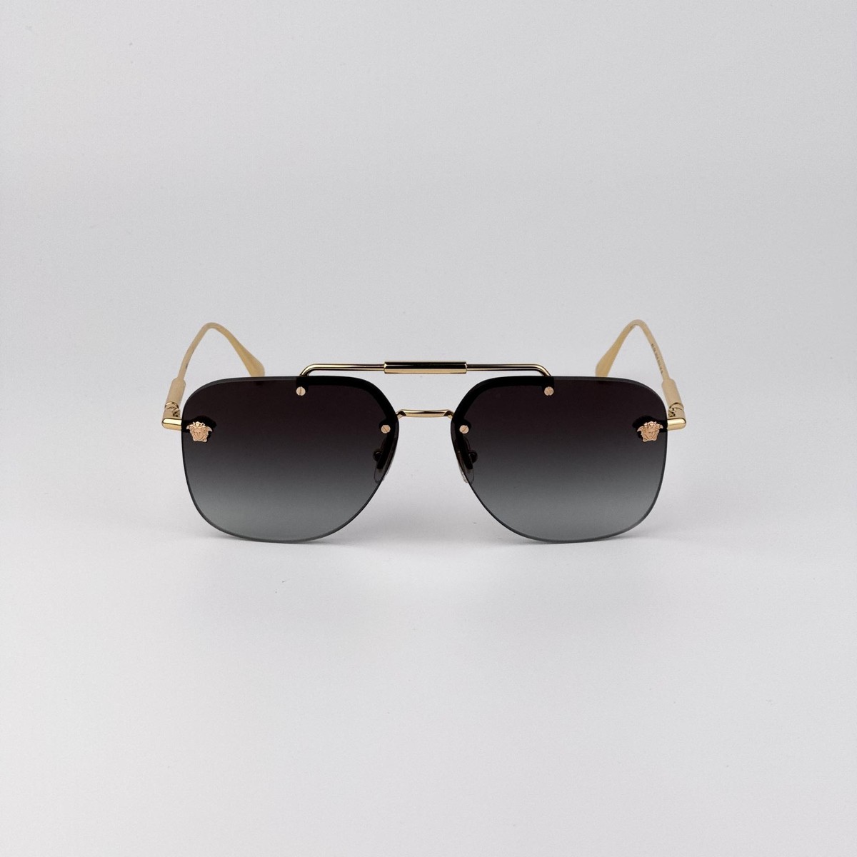 Versace Men Sunglasses Gold Grey Gradient Pilot VE2296  display picture 3