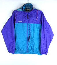 VTG Columbia Sportswear Color Block Hooded Windbreaker Jacket 90s Womens Medium