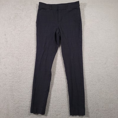 Old Navy Pixie High-Rise Pants Secret-Slim Pockets Women's 8 Blue Plaid Knit